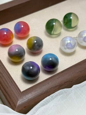 Premium Acrylic Stud Earrings - Vibrant Colour Collection