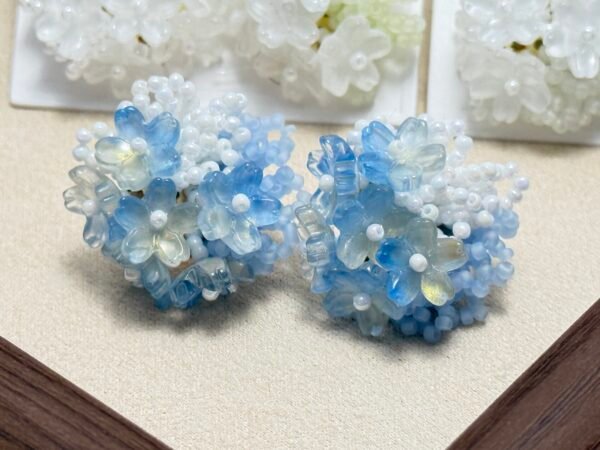 Handcrafted Cluster Flower Seed Bead Earrings - Multi-Colour Collection