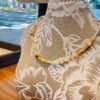 Handcrafted Seed Bead Necklace with Gold Star Accents - Gemstone