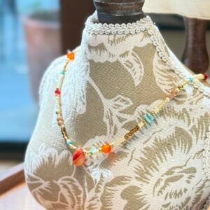 Handcrafted Seed Bead Necklace with Charm Pendants - Whimsical Garden Collection