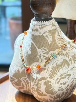 Handcrafted Seed Bead Necklace with Charm Pendants - Whimsical Garden Collection