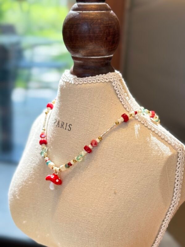 Handcrafted Seed Bead Necklace with Charm Pendants - Whimsical Garden Collection