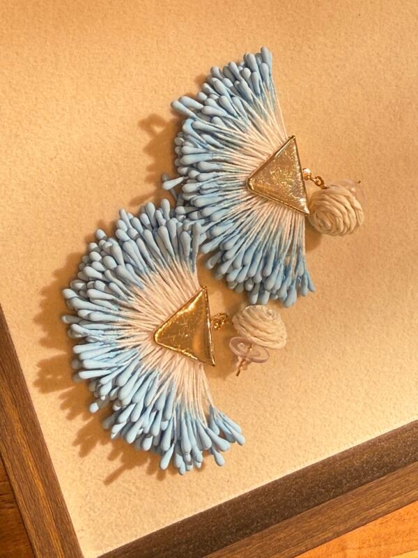Handcrafted Raffia Fan Tassel Earrings - Bohemian Statement Collection