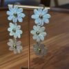 Handcrafted Raffia Daisy Chain Drop Earrings - Garden Bloom Collection