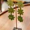 Handcrafted Raffia Daisy Chain Drop Earrings - Garden Bloom Collection