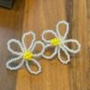 Delicate Wire-Frame Beaded Daisy Earrings