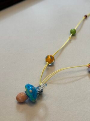 Handcrafted Mushroom Garden Cord Necklace - Whimsical Forest Collection