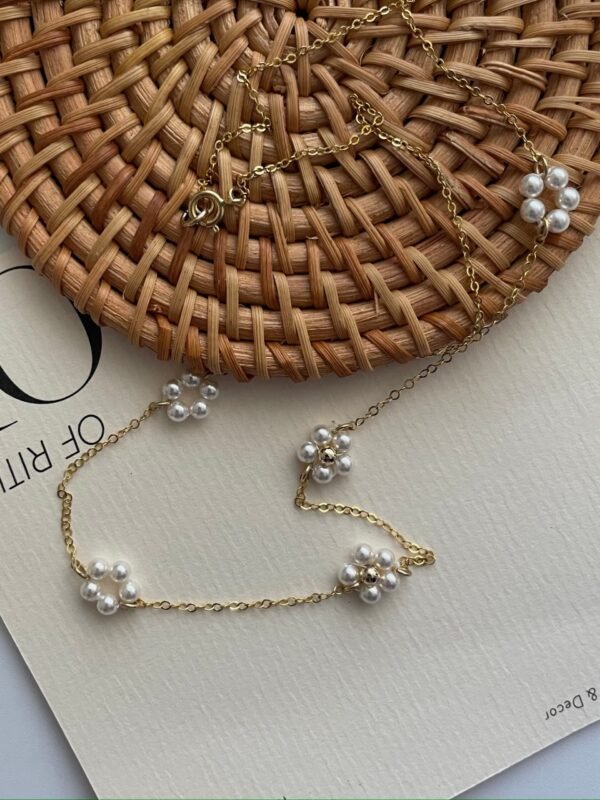 2022-10-16 021539 Petite Blossom Necklace in 14K Gold-Filled with Crystal Pearls