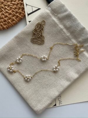 2022-10-16 021544 Petite Blossom Necklace in 14K Gold-Filled with Crystal Pearls