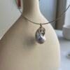 2022-10-16 023705 Sterling Silver Wire Necklace with Baroque Pearl and Coin Charm