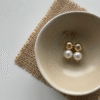 2023-05-07 155345 Gold Bead Pearl Stud Earrings in 18K Gold‑Plated Sterling Silver
