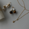 2023-05-07 161119 Gold Bead Pearl Stud Earrings in 18K Gold‑Plated Sterling Silver