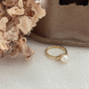 2023-09-20 140653 Freshwater Pearl Solitaire Ring with Sparkling Accent Stones