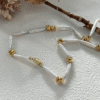 2023-09-20 151507 Stick Pearl Necklace with Gold Nugget Stations in 14K Gold‑Filled